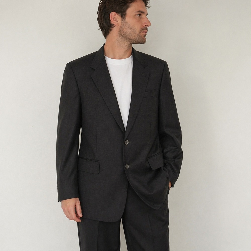 Vintage Arthur & Fox 42R Gray‎ Check Blazer Wool Cloth Ermenegildo Zegna